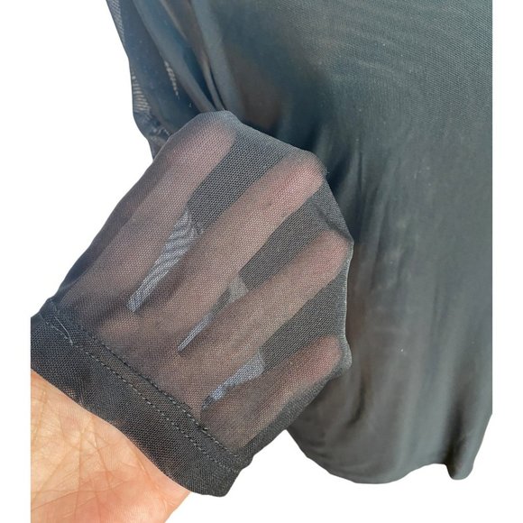 💰5 For $40 / BOO RADLEY AUSTRALIA - BLACK MESH LONG SLEEVED TOP (BNWT) - Picture 6 of 9